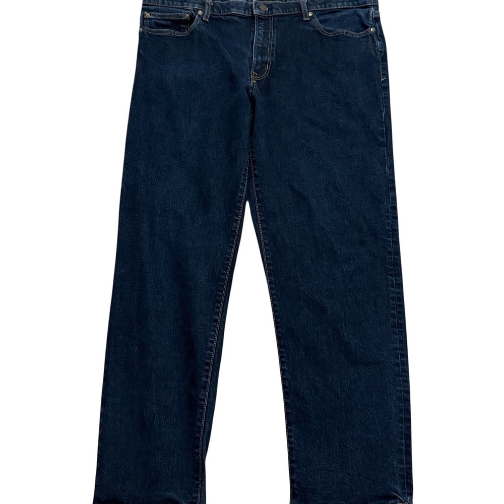 Lands' End Square Rigger Jeans Mens 40x30  Dark Wash Traditional Stretch Denim